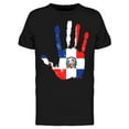 thumbnail image 1 of Dominican Flag Handprint T-Shirt Men -Image by Shutterstock, Male Large, 1 of 2