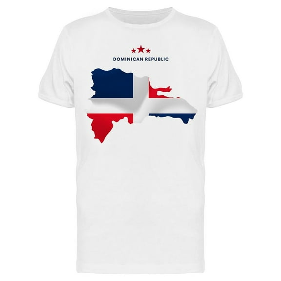 Dominican Flag In Map T-Shirt Men -Image by Shutterstock, Male XX-Large