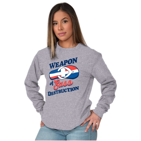 Dominican Girl Sass Destruction Cute Women Plus Size Long Sleeve Graphic Tee Brisco Brands 3X