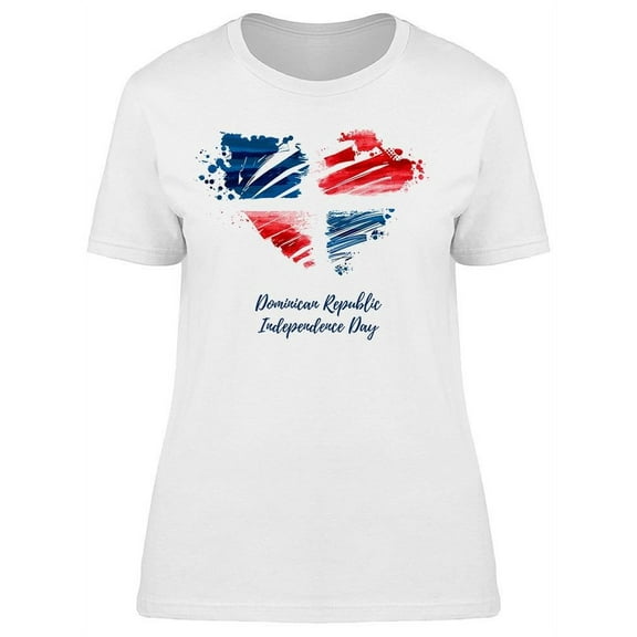 Dominican Independence Day Heart T-Shirt Women -Image by Shutterstock, Female Small