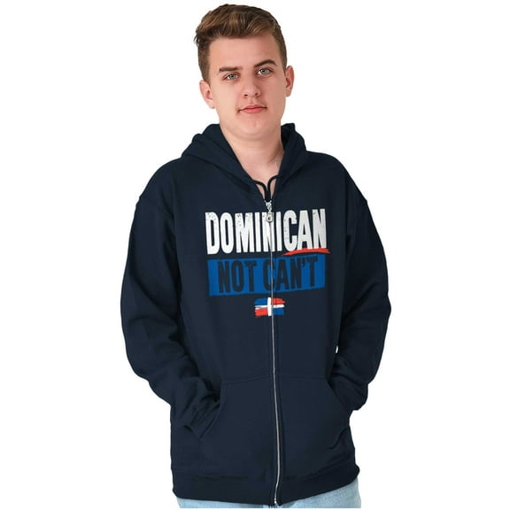 Dominican Not Can't DR Heritage Pride Unisex Fleece Graphic Zip Up Hoodie Brisco Brands 5X