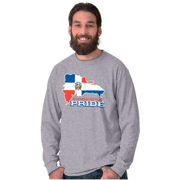 Dominican Pride Parade Country Flag Plus Size Long Sleeve Graphic Tee Shirt Brisco Brands 3X
