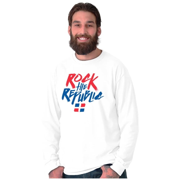 Dominican Pride Rock the Republic Long Sleeve TShirt Men Women Brisco Brands S
