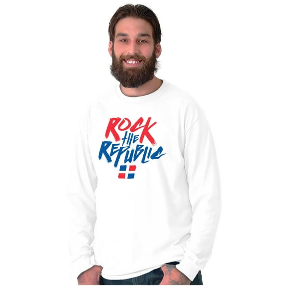 Dominican Pride Rock the Republic Long Sleeve TShirt Men Women Brisco Brands S