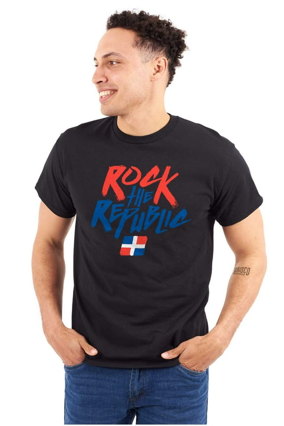 Dominican Pride Rock the Republic Men's Graphic T Shirt Tees Brisco Brands L