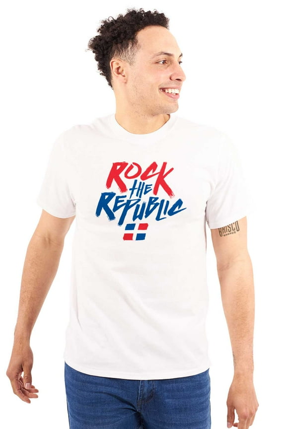 Dominican Pride Rock the Republic Men's Graphic T Shirt Tees Brisco Brands S
