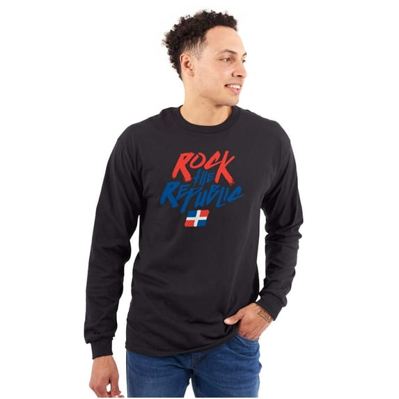 Dominican Pride Rock the Republic Plus Size Long Sleeve Graphic Tee Shirt Brisco Brands 2X