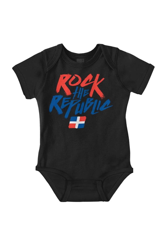 Dominican Pride Rock the Republic Romper Boys or Girls Infant Baby Brisco Brands NB