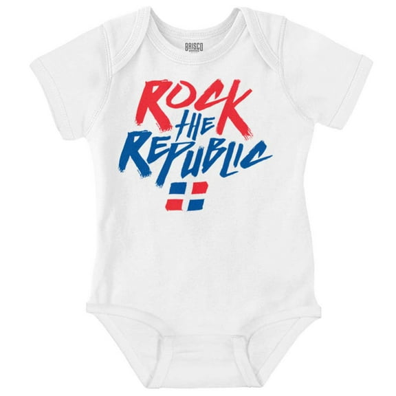 Dominican Pride Rock the Republic Romper Boys or Girls Infant Baby Brisco Brands NB