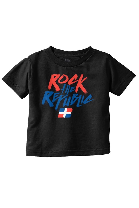 Dominican Pride Rock the Republic Toddler Boy Girl T Shirt Infant Toddler Brisco Brands 2T