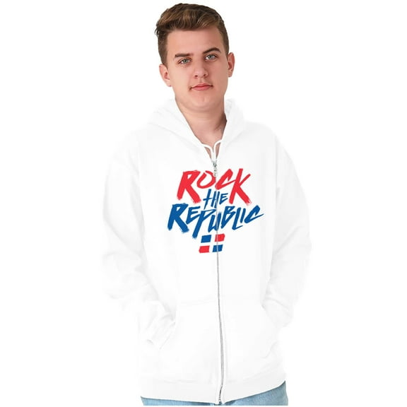 Dominican Pride Rock the Republic Zip Up Hoodie Men's Women's Brisco Brands S