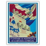 Dominican Republic - 1844-1944 - 1er Centenario de Independencia (1st Centennial of Independence) - Vintage Travel Poster by Tuto Báez c.1944 - Master Art Print (Unframed) 9in x 12in