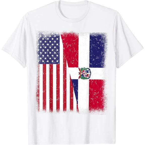 Dominican Republic American Flag Hispanic Heritage Month Kid T-Shirt