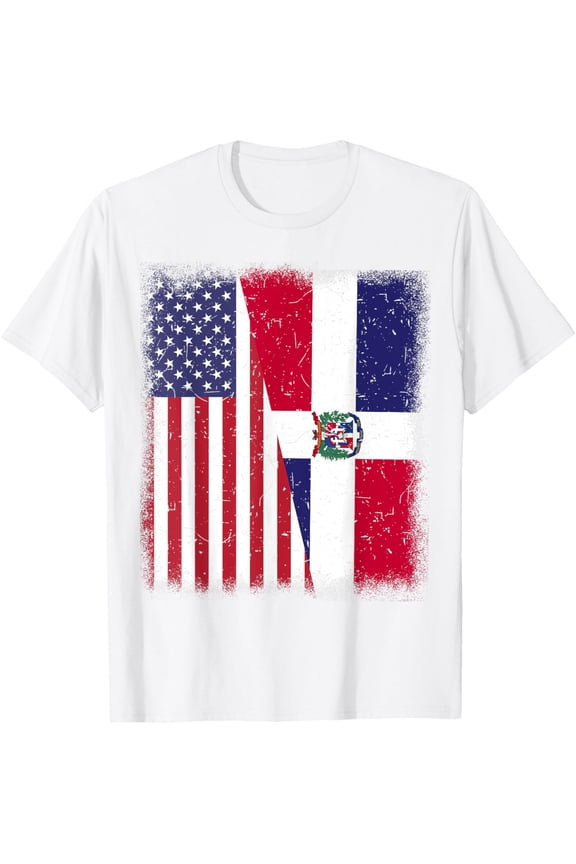 Dominican Republic American Flag Men Women Hispanic Heritage T-Shirt