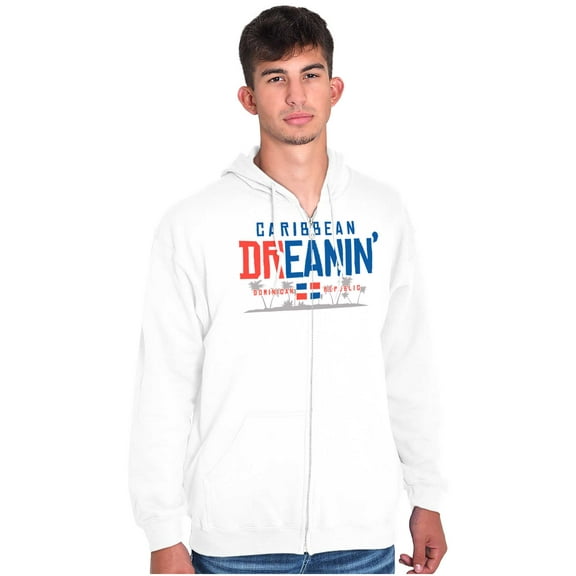 Dominican Republic Caribbean Dream DR Zip Up Hoodie Men's Women's Brisco Brands S