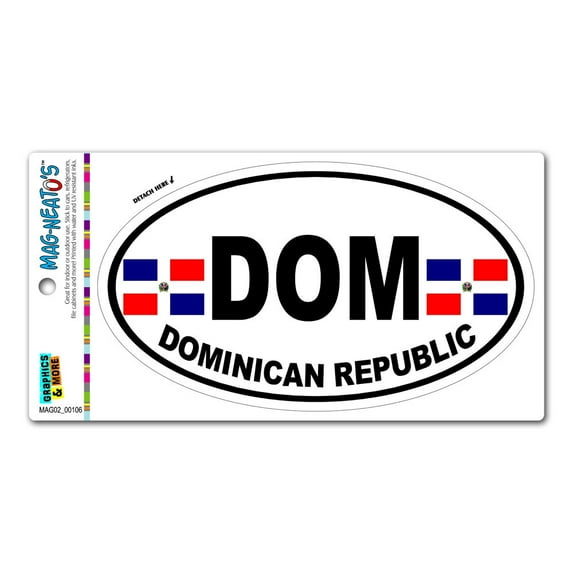 Dominican Republic Country Flag - DOM Euro Oval Flag MAG-NEATO'S(TM) Car/Refrigerator Magnet
