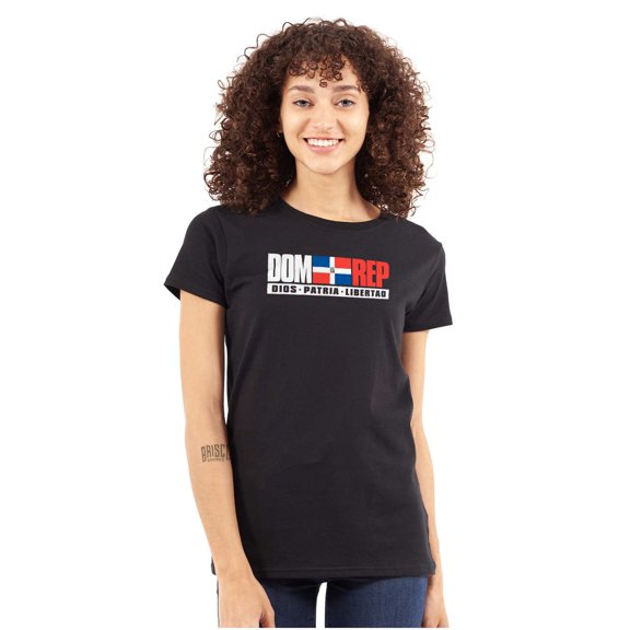 Dominican Republic DR Heritage Pride Womens Slim Fit Graphic Tee Brisco Brands L
