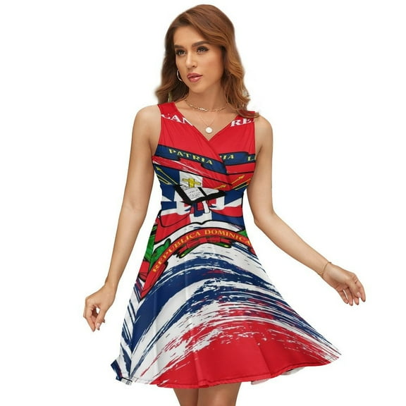 Dominican Republic Dress Fashion Beach Long Dresses Female Party Printed Sundress