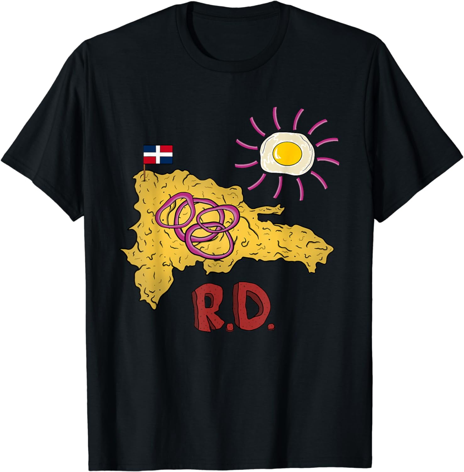 Dominican Republic Favorite Food Mangú DR Map Egg & Salami TShirt