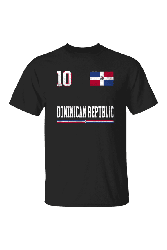 Dominican Republic Flag Emblem Dominican Pride Proud Men Women Soccer Fan T-Shirt