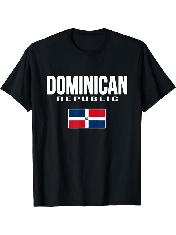 Dominican Republic Flag Republica Dominicana Souvenir T-Shirt Black 4X-Large