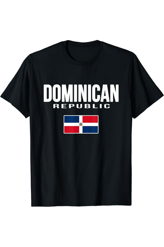 Dominican Republic Flag Republica Dominicana Souvenir T-Shirt Black Medium