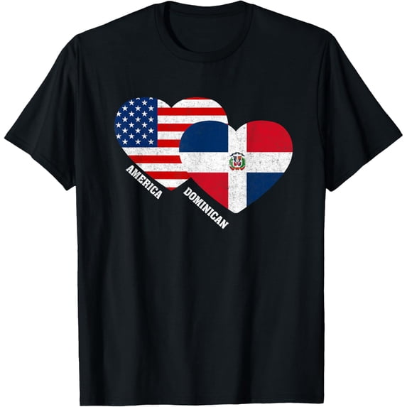Dominican Republic Flag Shirt Half Dominican American Pride T-Shirt