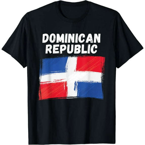 Dominican Republic Flag Vintage Grunge Dominican Flag Funny Creative Graphic T-Shirt