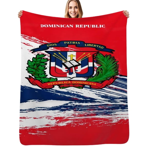 Dominican Republic Flannel Blanket Warm Soft Bedding Throws Winter Camping Chair Sofa Bed