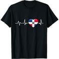 thumbnail image 1 of Dominican Republic Heartbeat Gift Dominican Republic T-Shirt Black Small, 1 of 4
