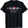 thumbnail image 1 of Dominican Republic Heritage Roots Heartbeat Flag Pride T-Shirt mens t shirt，black，women，funny，misfits，men，journey，t-shirt, 1 of 4