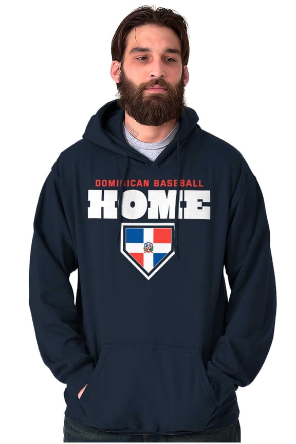 Dominican Republic Home Plate Base Hoodie Sweatshirt Women Men Brisco Brands L