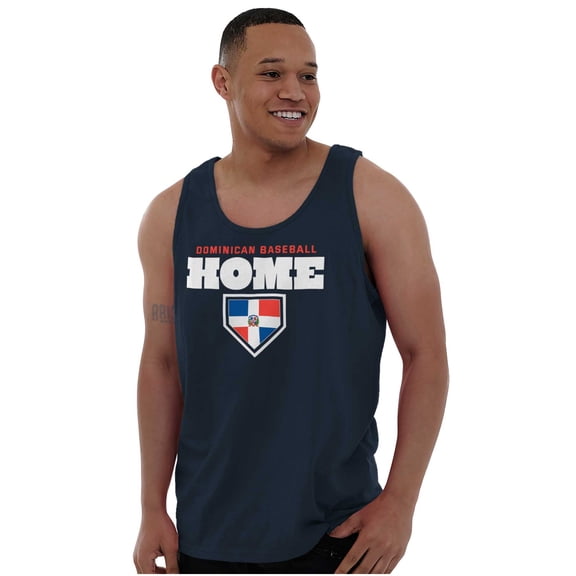 Dominican Republic Home Plate Base Tank Top T Shirts Men Women Brisco Brands M