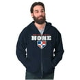 thumbnail image 1 of Dominican Republic Home Plate Base Zip Up Hoodie Men's Women's Brisco Brands S, 1 of 5
