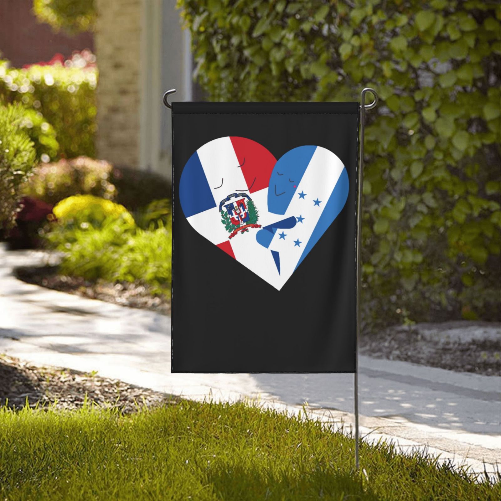 Dominican Republic Irish Heart Funny Garden Flag,Vertical Double Sized ...