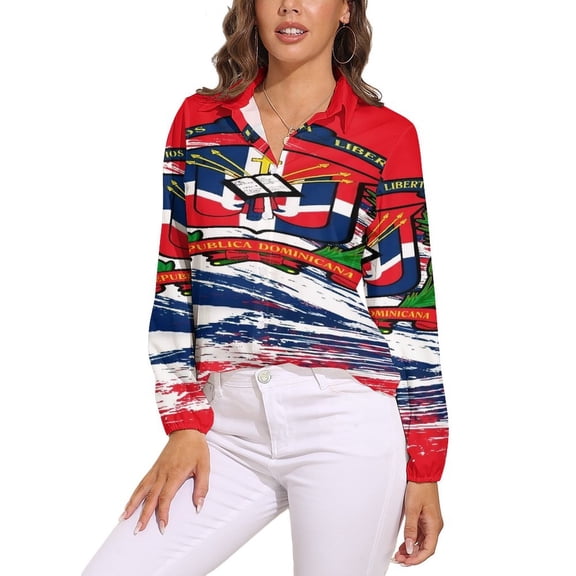 Dominican Republic Long Sleeve Blouse Woman Streetwear Casual Shirts Summer Oversize Woman Streetwear Clothing Birthday Present
