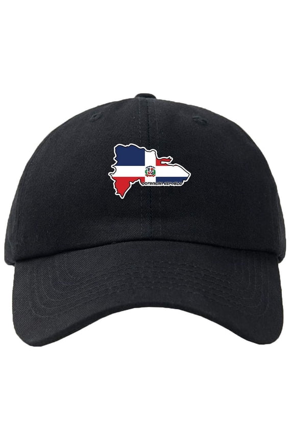 Dominican Republic Map Flag Baseball Cap Hat Hook & Loop Closure - Personalize it!