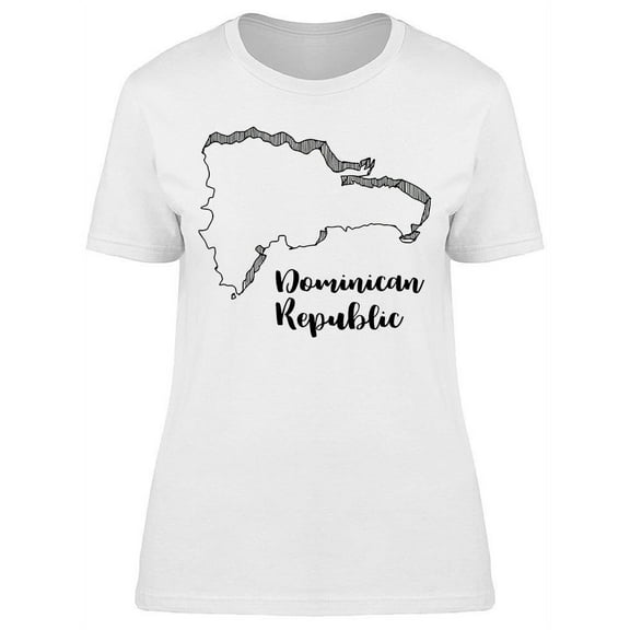 Dominican Republic, Map T-Shirt Women -Image by Shutterstock, Female 3X-Large