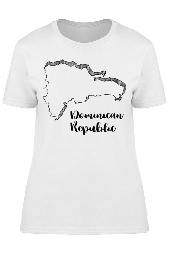 Dominican Republic, Map T-Shirt Women -Image by Shutterstock, Female 3X-Large
