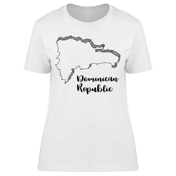 Dominican Republic, Map T-Shirt Women -Image by Shutterstock, Female XX-Large