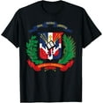 thumbnail image 1 of Dominican Republic National Emblem Flag T-ShirtMen and women, Black T-shirt, size: Extra large, 1 of 4