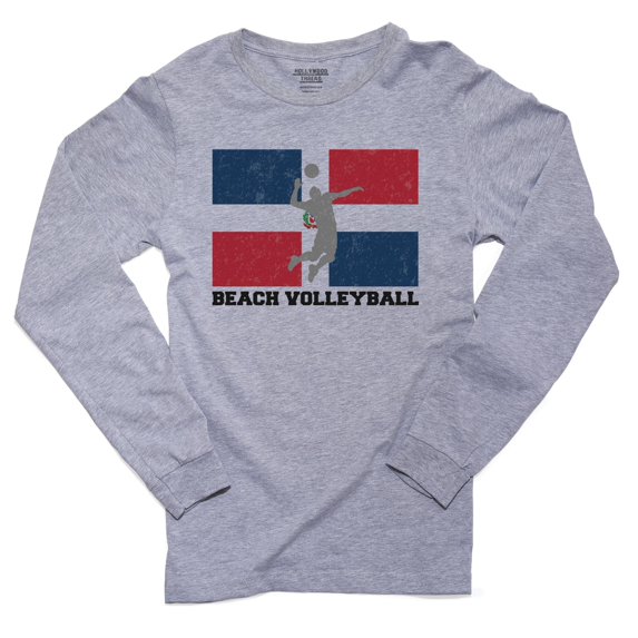 Dominican Republic Olympic - Beach Volleyball - Flag Men's Long Sleeve Grey T-Shirt
