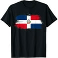 thumbnail image 1 of Dominican Republic Outfit - Dominican Republic Flag Symbol T-ShirtMen and women, Black T-shirt, size: Extra large, 1 of 4
