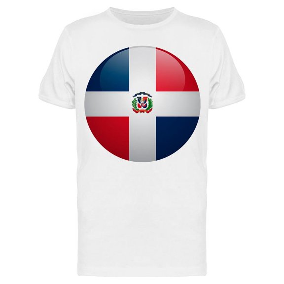 Dominican Republic Round Flag.  T-Shirt Men -Image by Shutterstock, Male Large