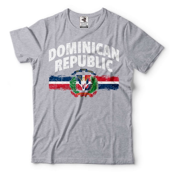 Dominican Republic Shirt Dominican Patriotic Shirt Dominican National Flag Tee Shirt Dominican Shirt (Small Grey)