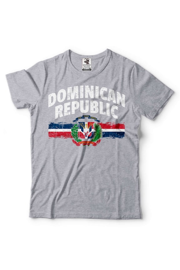 Dominican Republic Shirt Dominican Patriotic Shirt Dominican National Flag Tee Shirt Dominican Shirt (Small Grey)