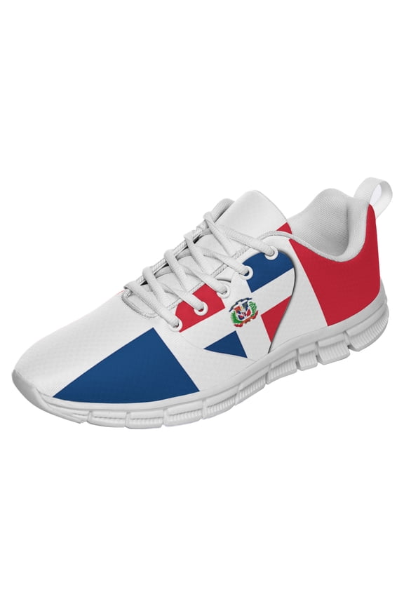 Dominican Republic Shoes for Men Women Running Sneakers Breathable Casual Sport Tennis Shoes White Size 11