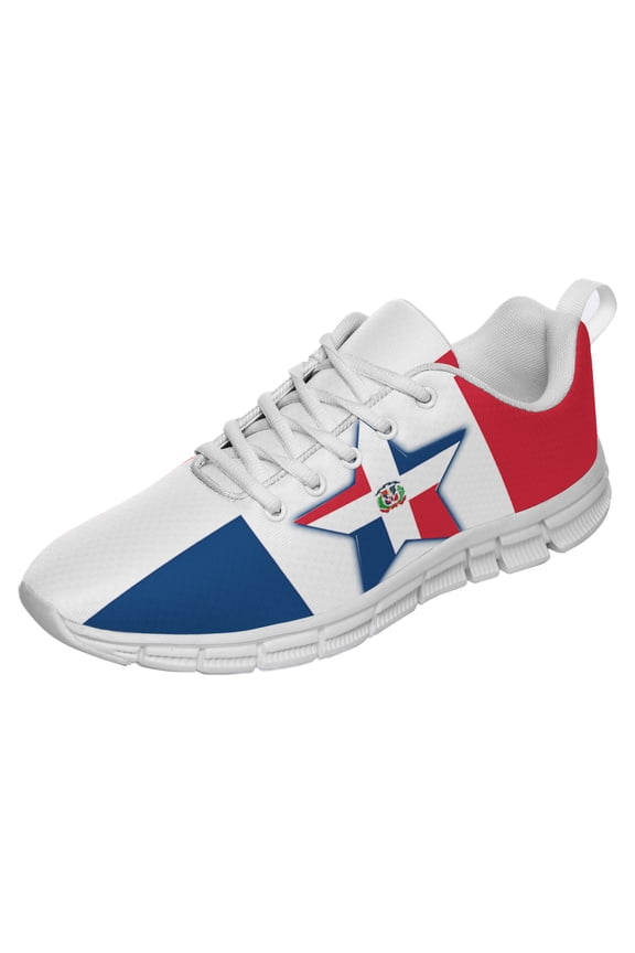 Dominican Republic Shoes for Men Women Running Sneakers Breathable Casual Sport Tennis Shoes White Size 5