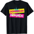 thumbnail image 1 of Dominican Republic Souvenir Colorful Palm Tree Graphic Image T-Shirt Black Large, 1 of 4