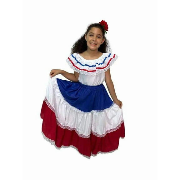 Dominican Republic Traditional Girls Fiesta Dress